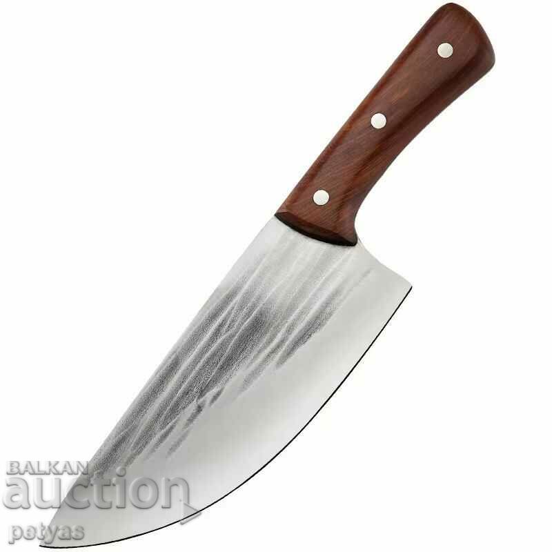 Широк кухненски нож / сатър 195х310 мм ръчно кован