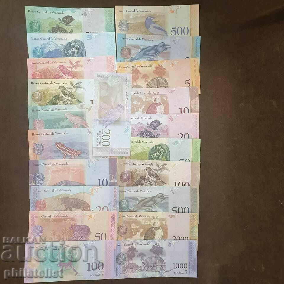 Венецуела 21 различни банкноти - Фауна , UNC