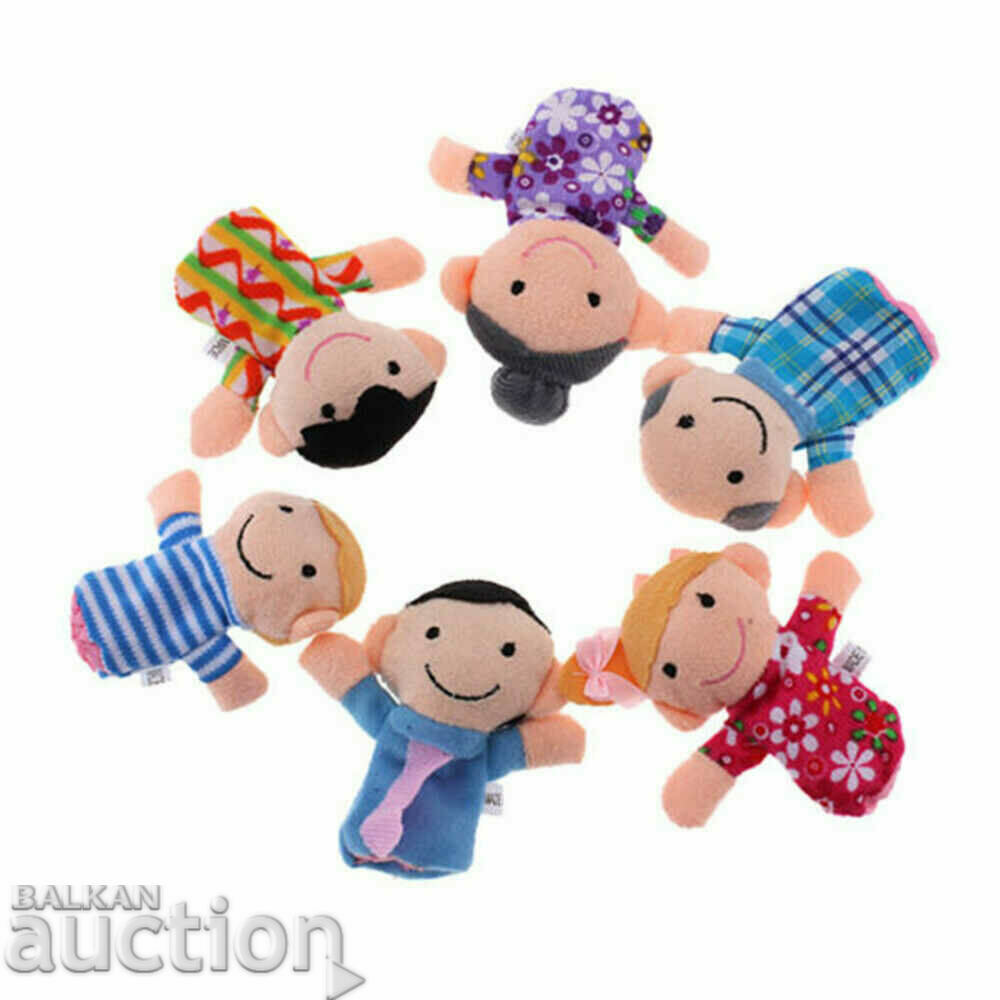 Delivery of 6 small plush finger figures puppet theater family Delivery of 6 small plush finger figures puppet theater family