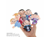 6 small plush finger figures puppet theater family