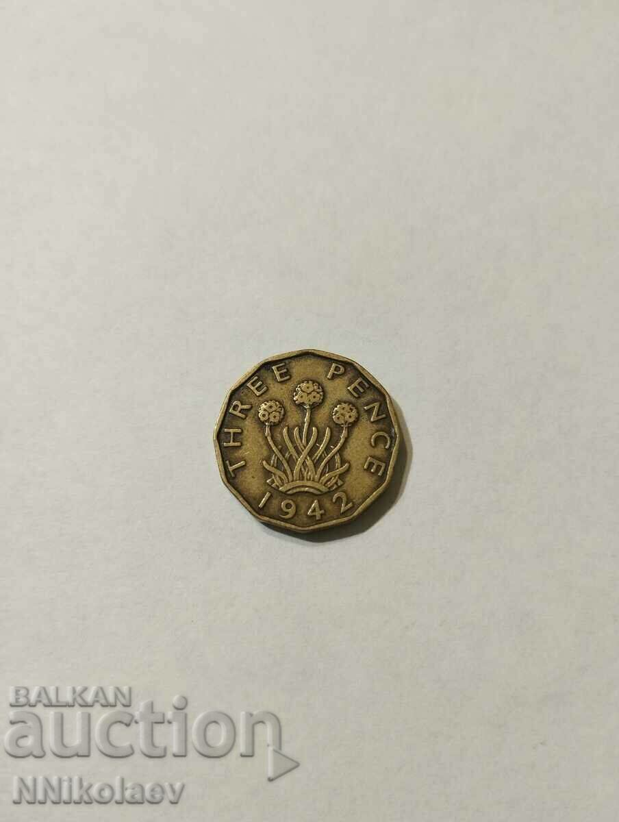 3 pence 1942 Great Britain