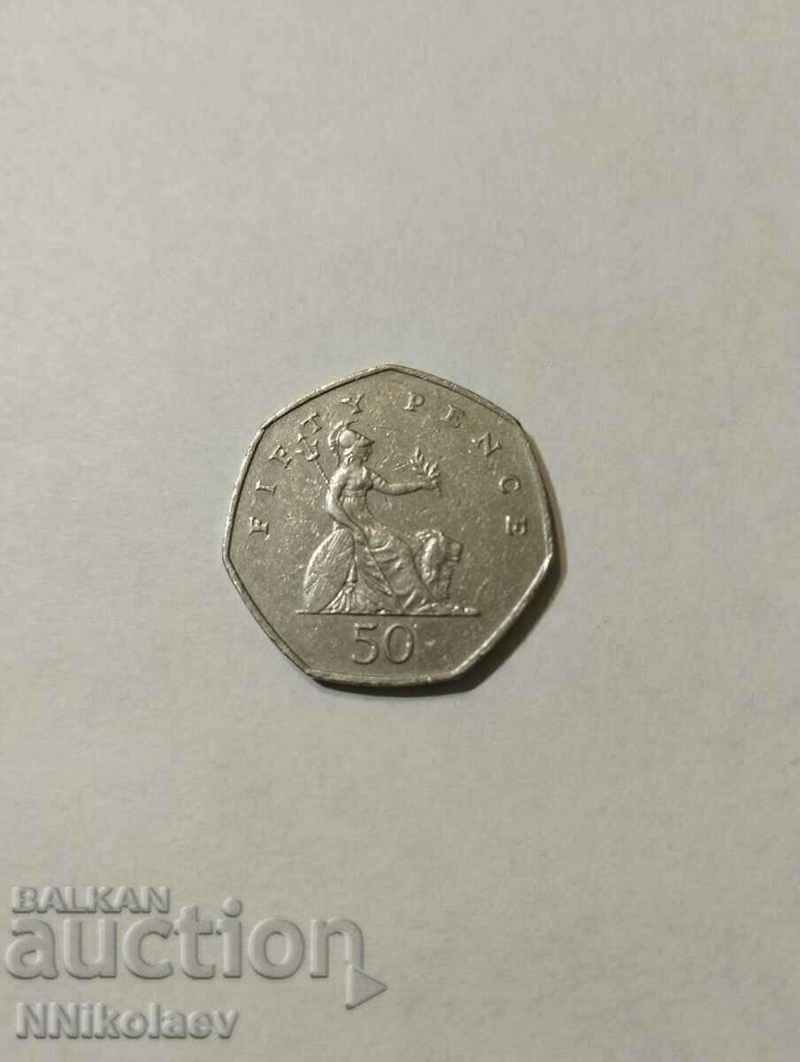 Great Britain 50 pence 1999 with price 2.00 BGN | € 1.02