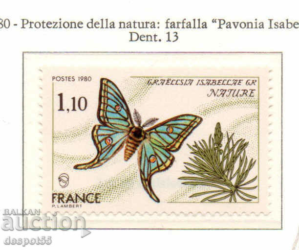 1980. Франция. Опазване на природата - Пеперуди.