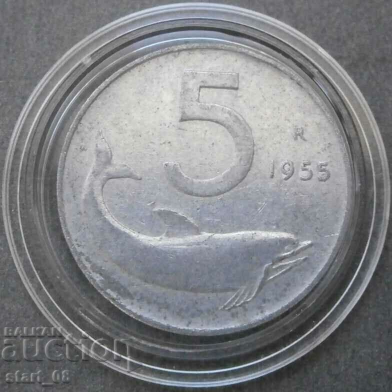 Italy 5 Lire 1955