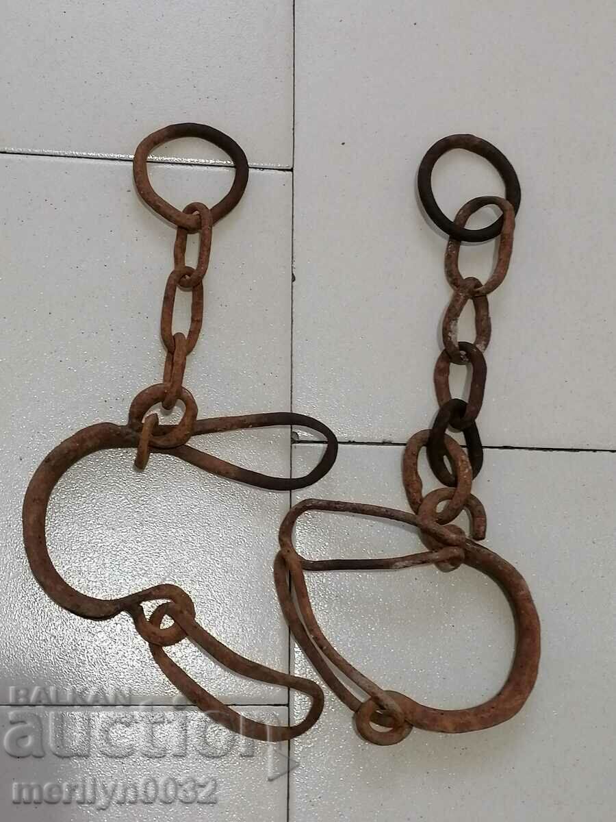 Auction Hand-forged shackles, fetters, manacles, handcuffs Auction Hand-forged shackles, fetters, manacles, handcuffs
