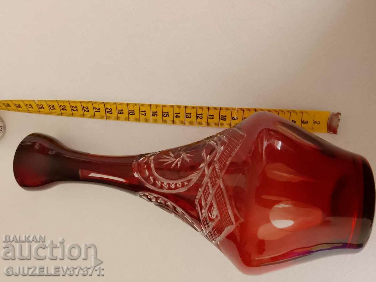 Crystal decanter, Vase colored red crystal with price 150.00 BGN | € 76.69