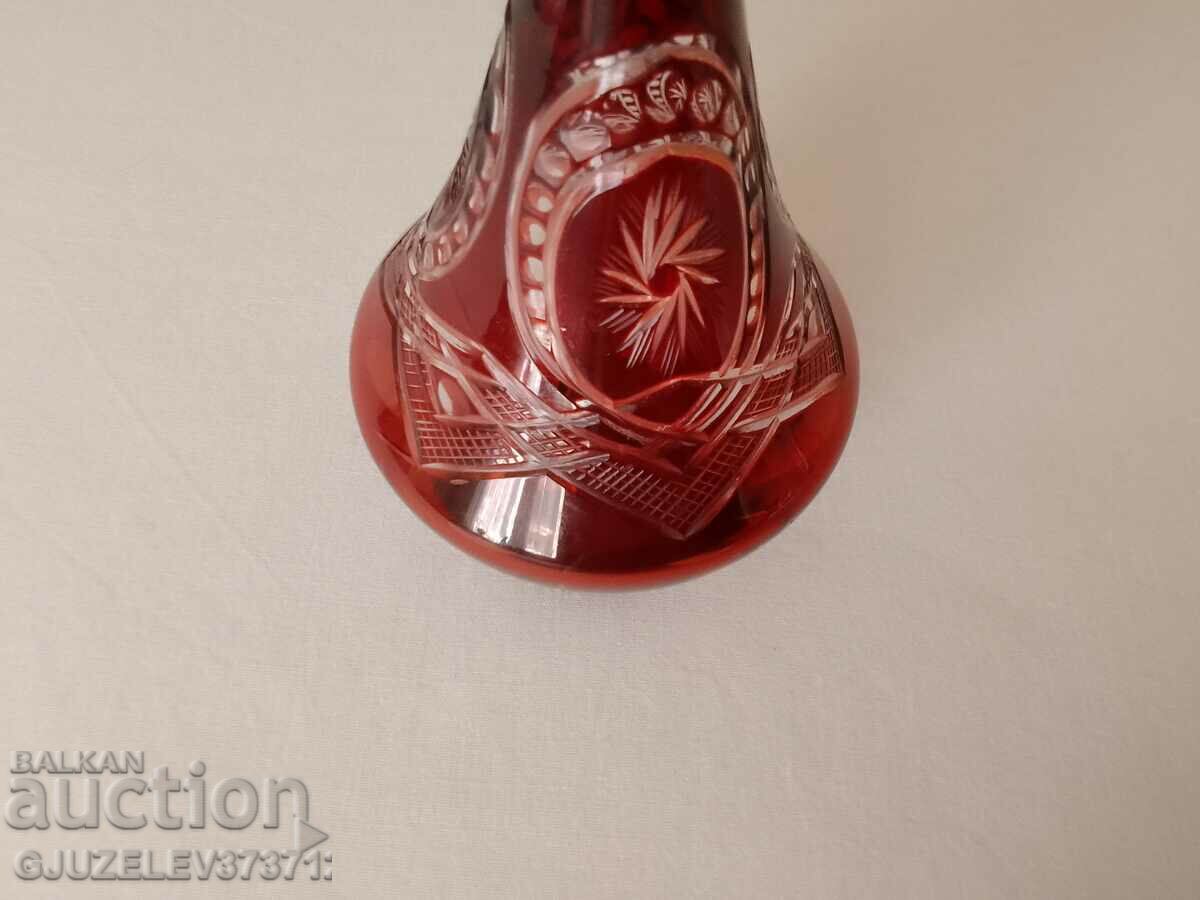 Crystal decanter, Vase colored red crystal - 5