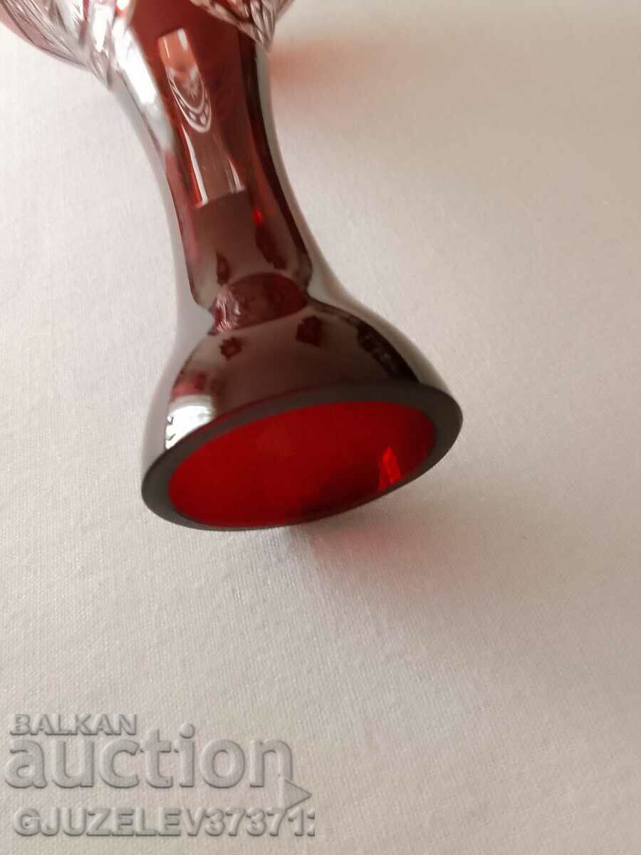 Crystal decanter, Vase colored red crystal - 6