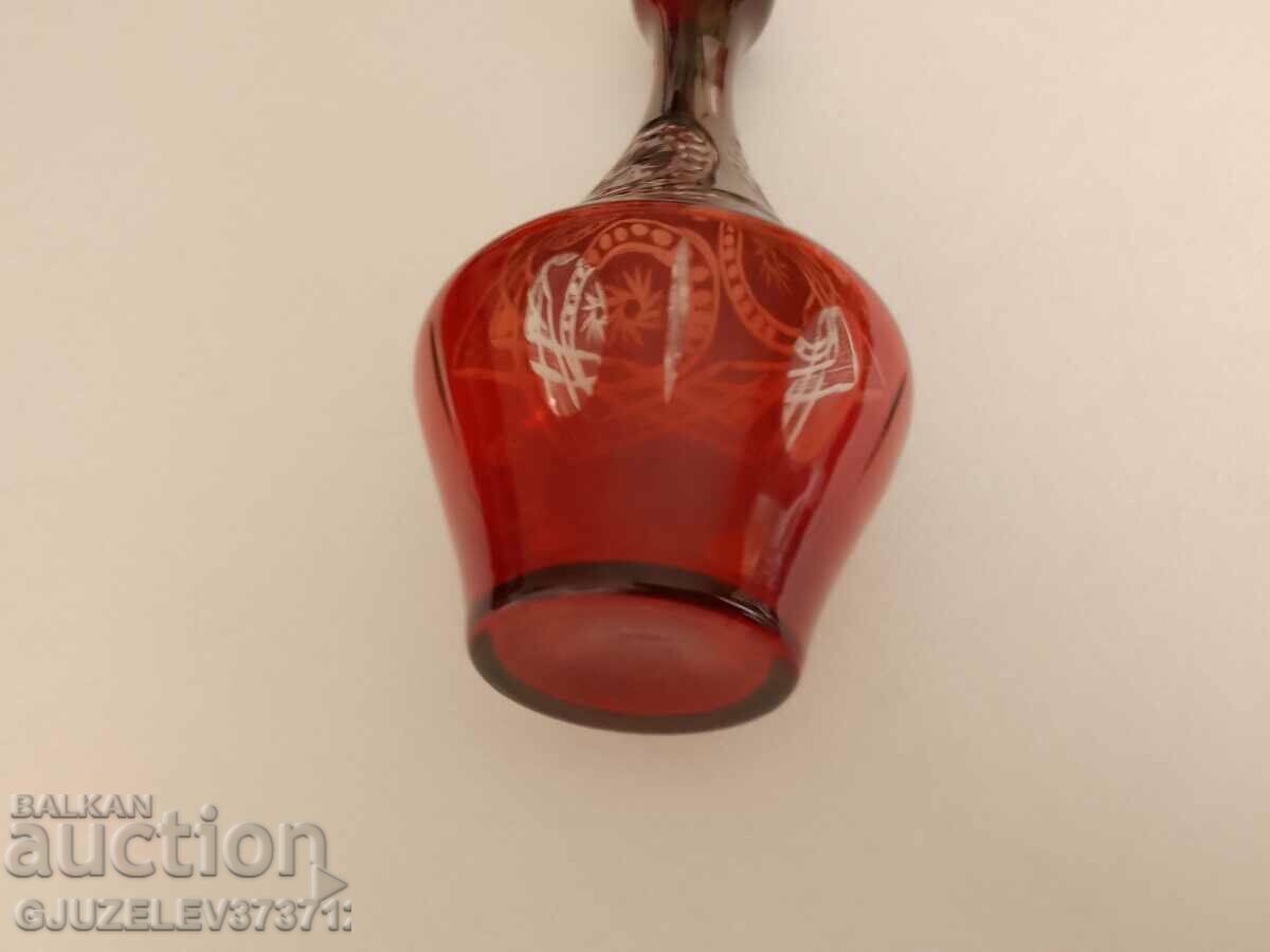 Crystal decanter, Vase colored red crystal - 7