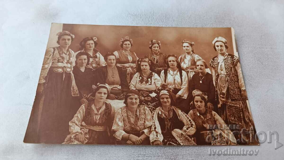 Photo Kratovo Young women in folk costumes 1937