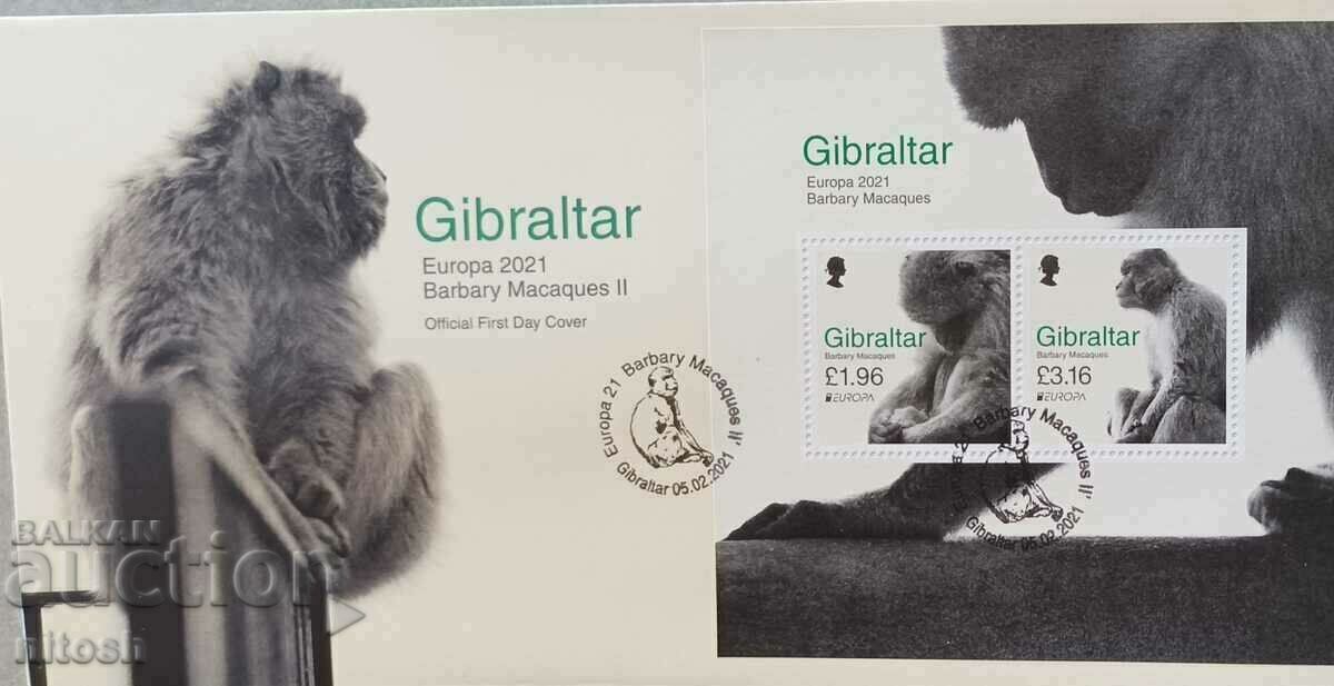 Gibraltar - Europe - Monkeys - Envelope first day.