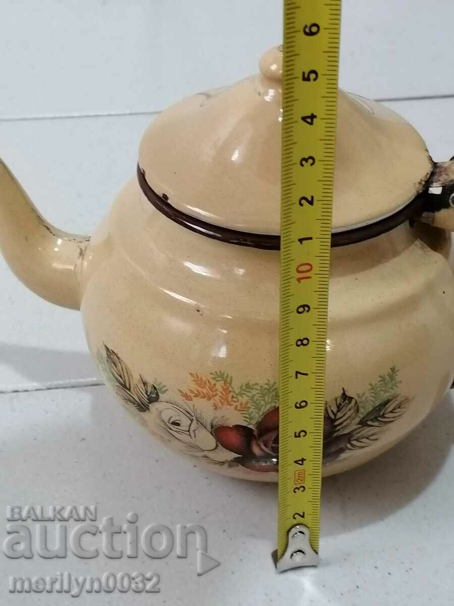 Enamelled teapot made of salt container with enamel - 5 Enamelled teapot made of salt container with enamel - 5
