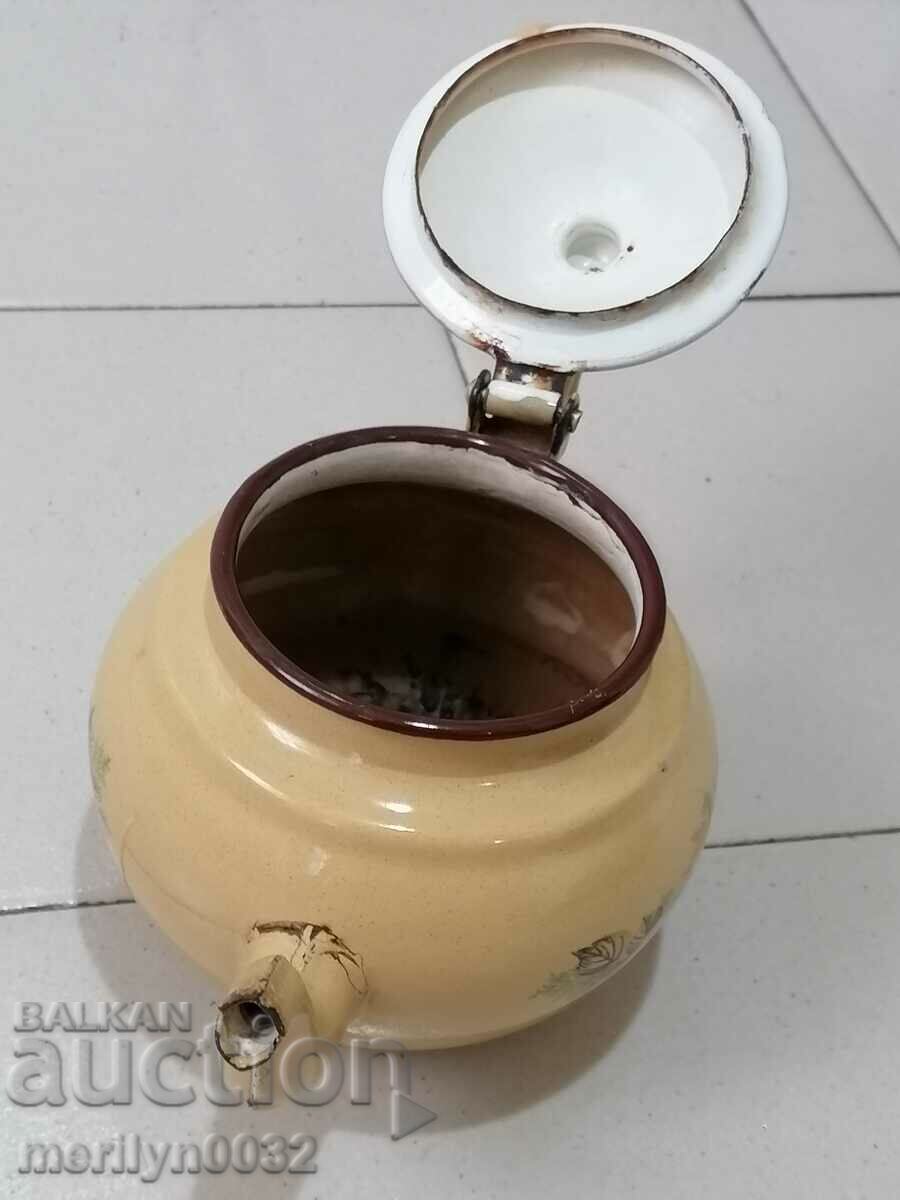 Enamelled teapot made of salt container with enamel - 7 Enamelled teapot made of salt container with enamel - 7
