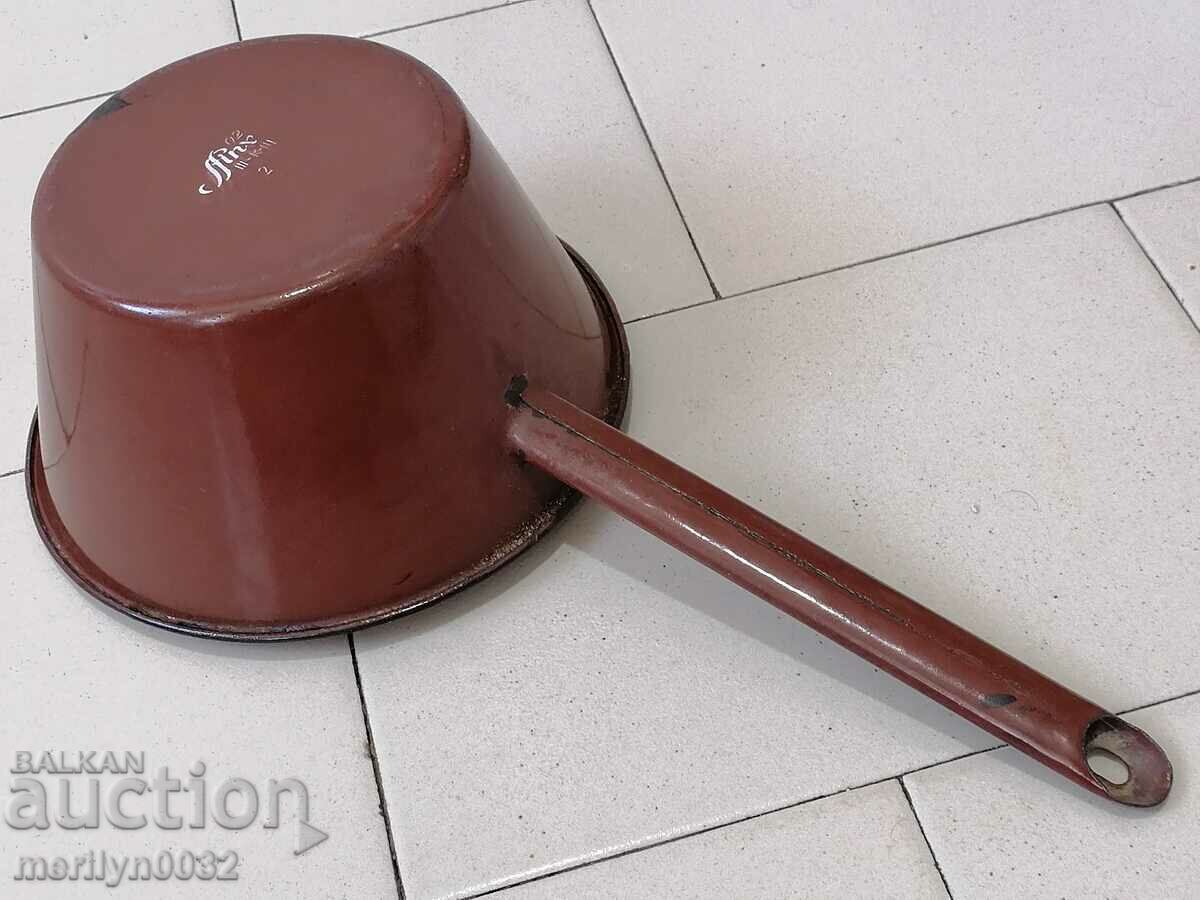 Old enamel pot, pan with enamel household pot with price 55.00 BGN | € 28.12 Old enamel pot, pan with enamel household pot with price 55.00 BGN | € 28.12