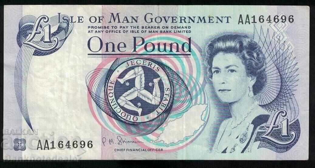 Isle of Man 1 Pound 1983 Pick 40c Ref AA164696