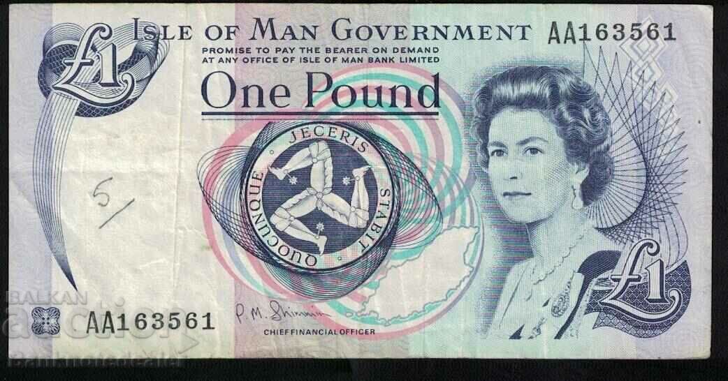 Isle of Man 1 Pound 1983 Pick 40c Ref AA163561