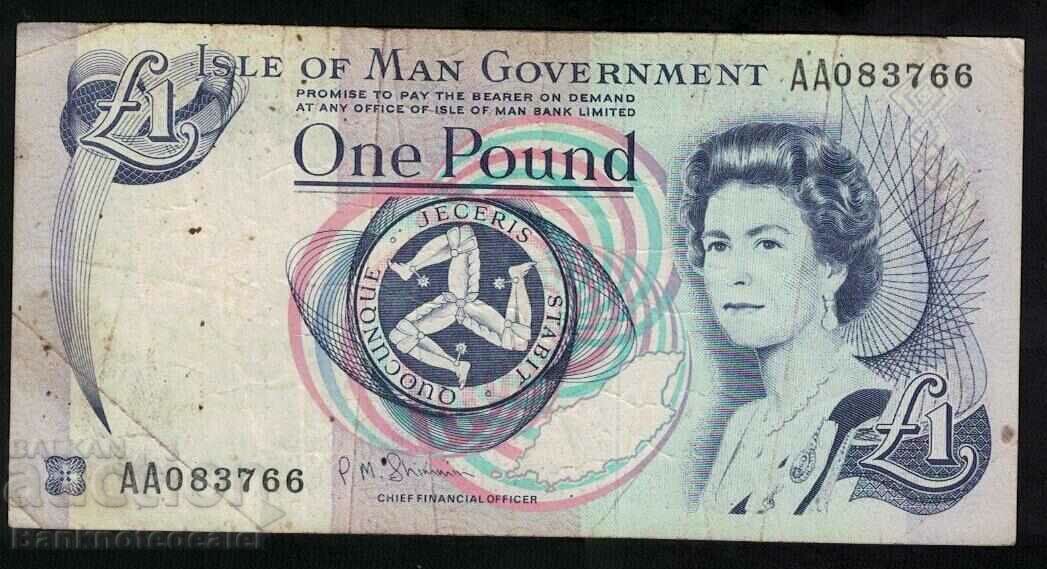 Isle of Man 1 Pound 1983 Pick 40c Ref AA083766