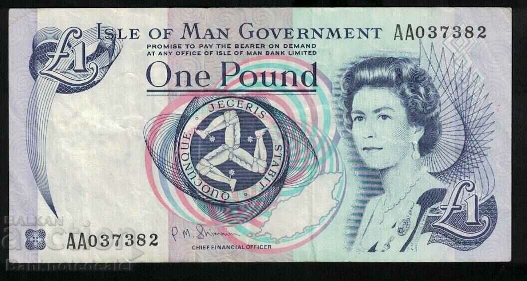 Isle of Man 1 Pound 1983 Pick 40c Ref AA037382
