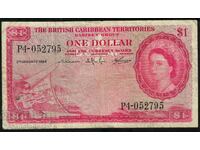 Teritoriile Caraibelor Britanice 1 dolar 1964 Pick 7 Ref 2795