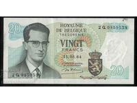 Βέλγιο 20 Φράγκα 1964 Pick 138 Ref 9538