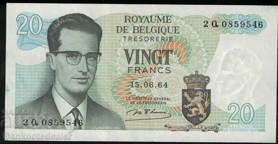 Βέλγιο 20 Φράγκα 1964 Pick 138 Ref 9546
