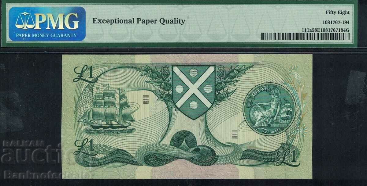Scotland Bank of Scotland 1 Pound 1970 Pick 111a aUnc, PMG with price 110.00 BGN | € 56.24 Scotland Bank of Scotland 1 Pound 1970 Pick 111a aUnc, PMG with price 110.00 BGN | € 56.24