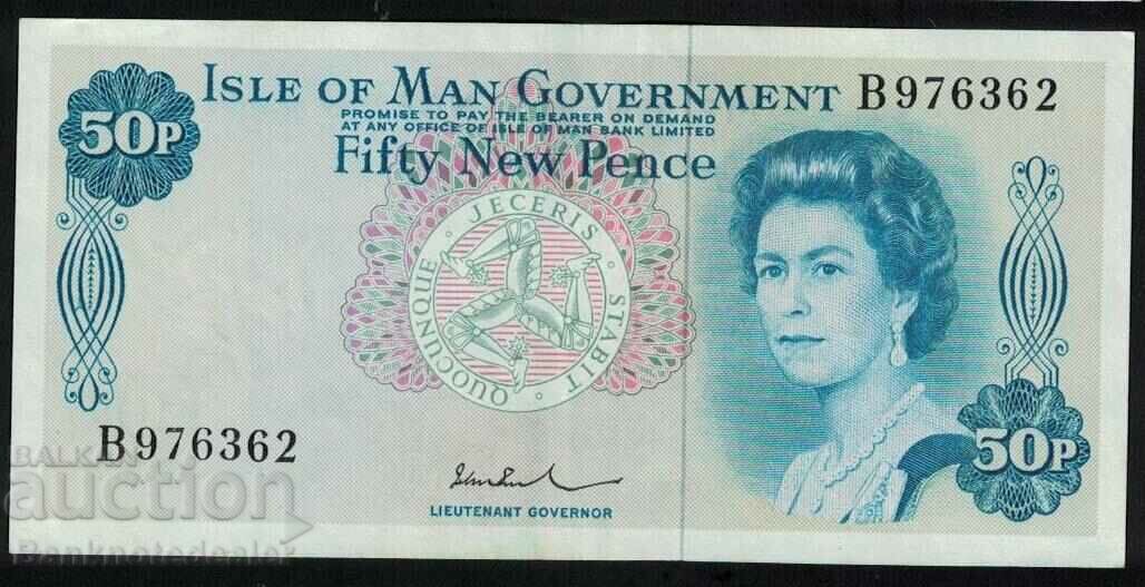 Isle of Man 50 Pence 1972 Pick 28b Ref 6362