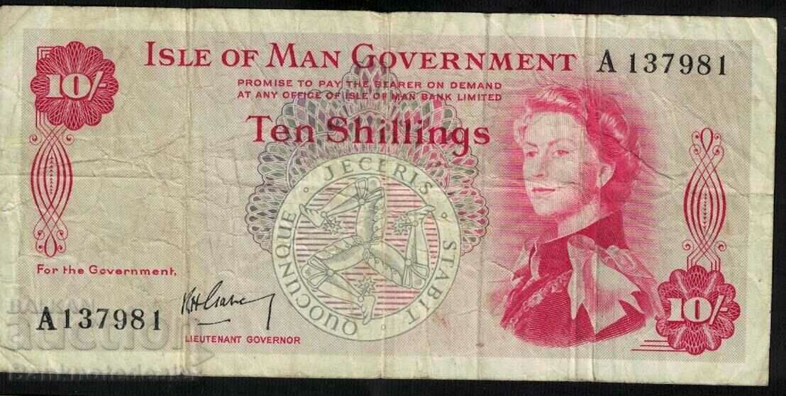 Isle of Man 10 Shillings 1961 Pick 24a Ref 7981
