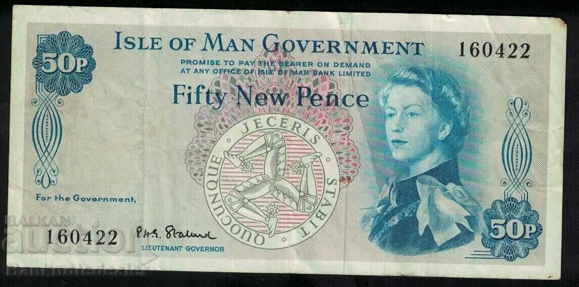 Isle of Man 50 Pence 1969 Pick 27 Ref 0422