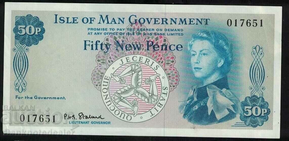 Isle of Man 50 Pence 1969 Pick 27 Ref 7651