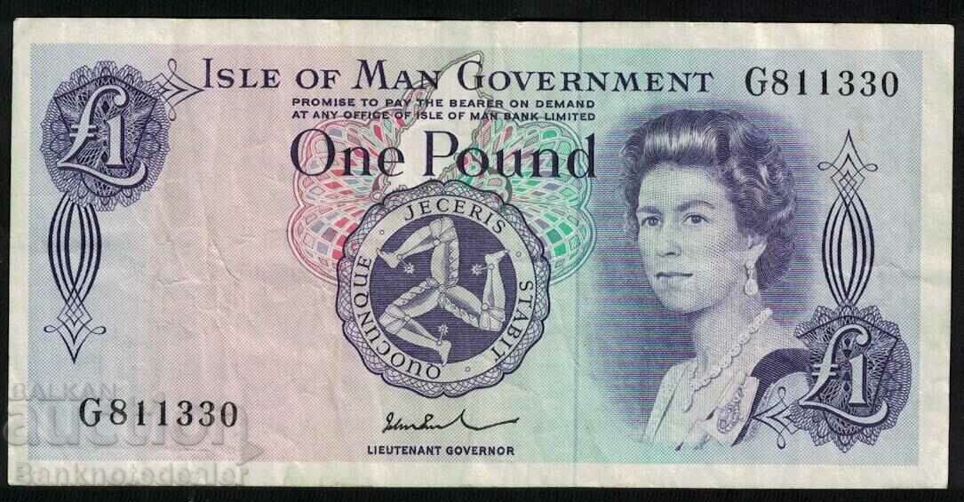 Isle of Man 1 Pound 1972 Pick 29d Ref 1330