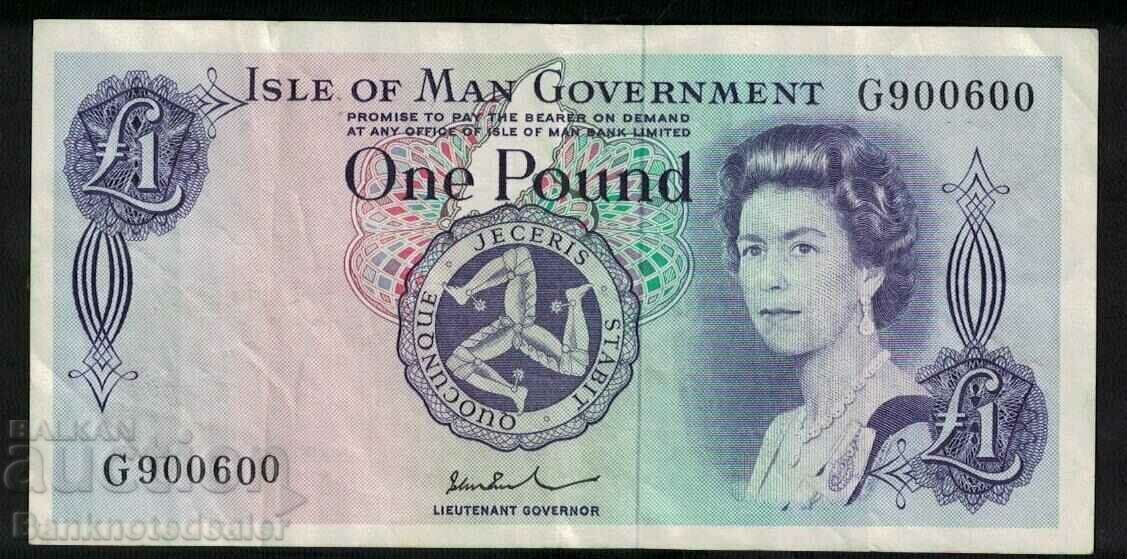 Isle of Man 1 Pound 1972 Pick 29d Ref 0600