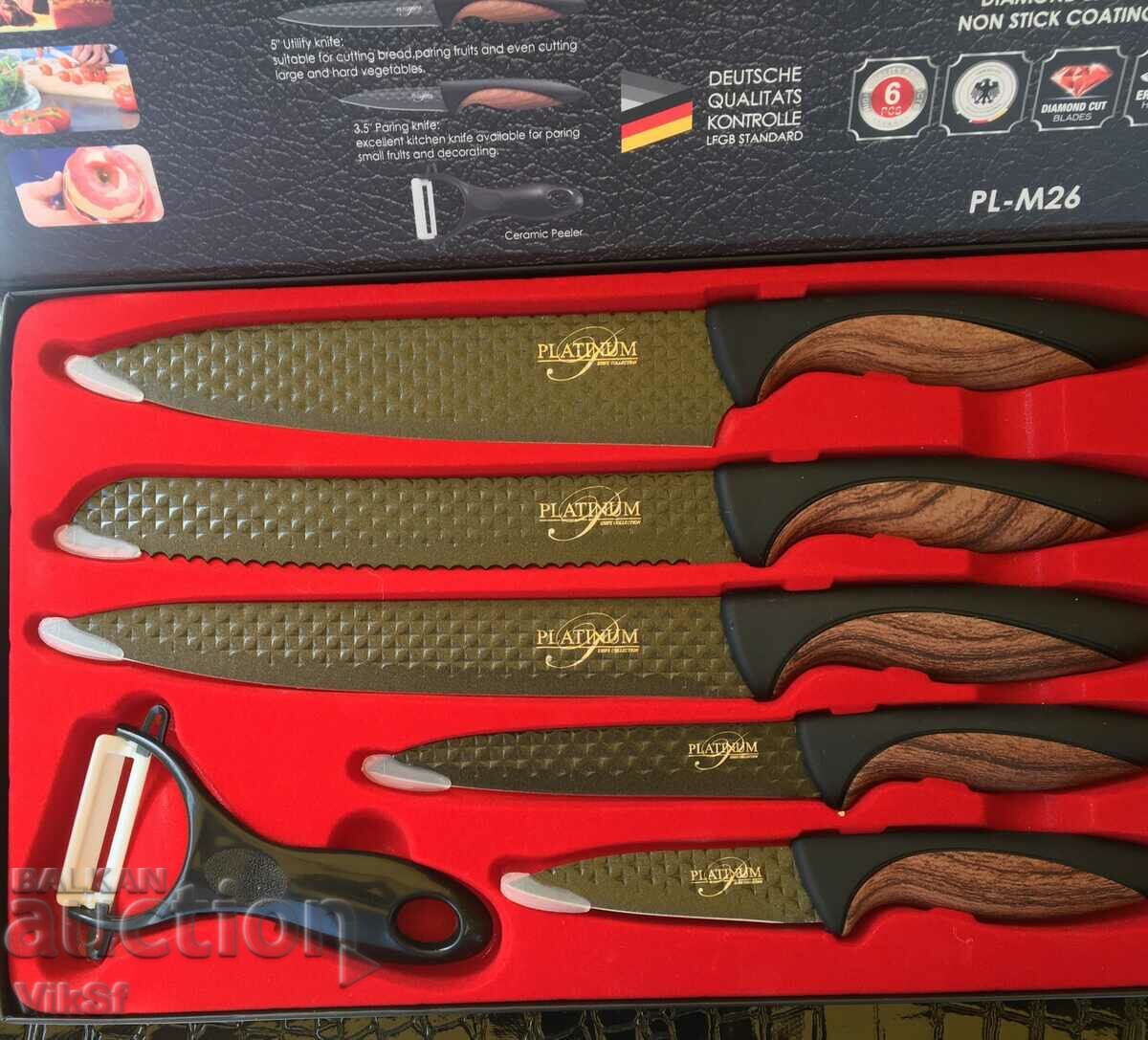 Auction Household knives - Platinum knife collection 6 pieces Auction Household knives - Platinum knife collection 6 pieces