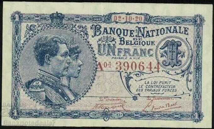 Belgia 1 Franc 1920 Pick 92 Ref 0644 Unc