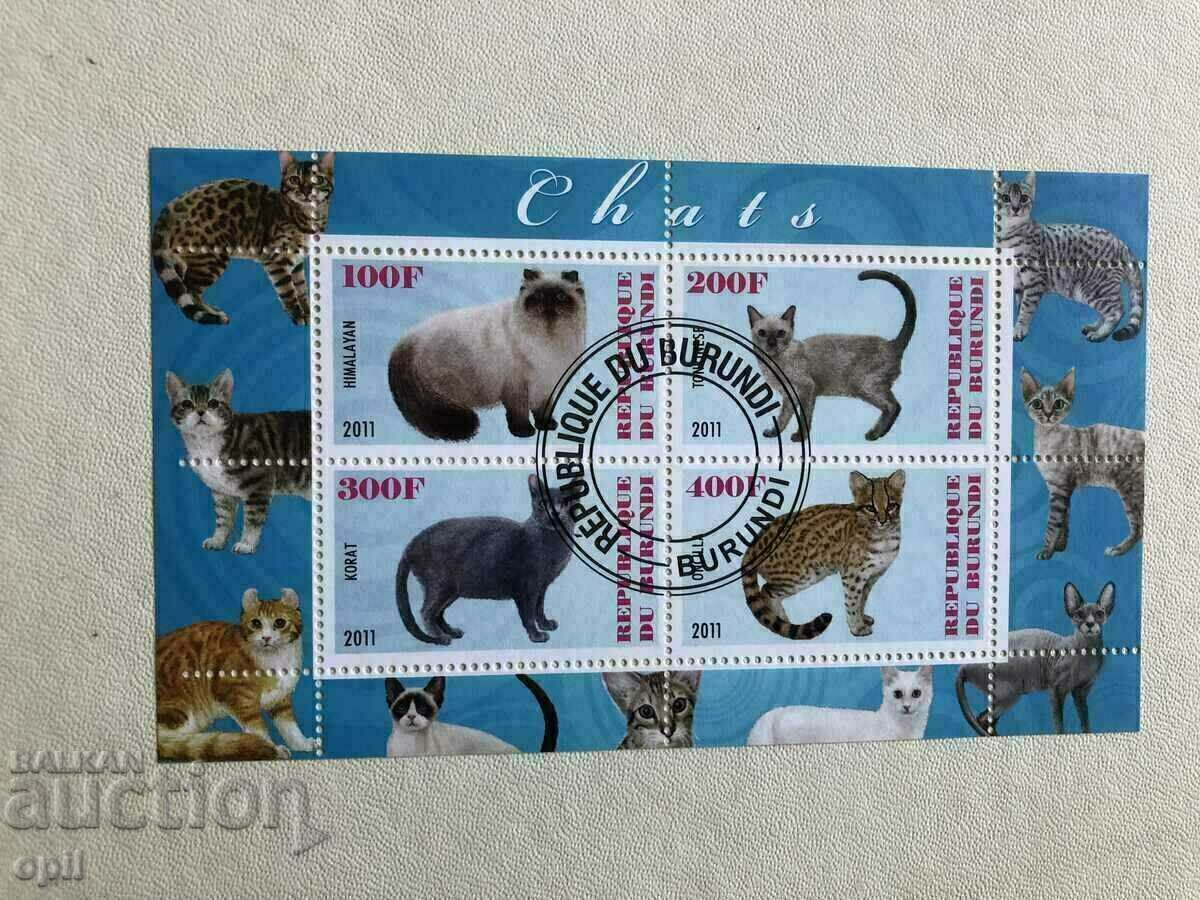 Stamped Block Cats 2011 Burundi