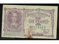 Belgium 1 Franc 1918 Pick 92 Ref 3413