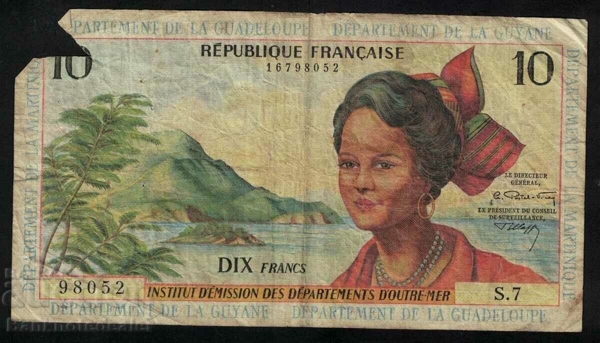 Guadeloupe 10 francs 1964 Pick 8b Ref 8052