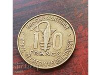 Δυτική Αφρική 10 φράγκα 1976