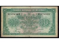 Belgium 10 Francs 1943 Pick 122 Ref 4398