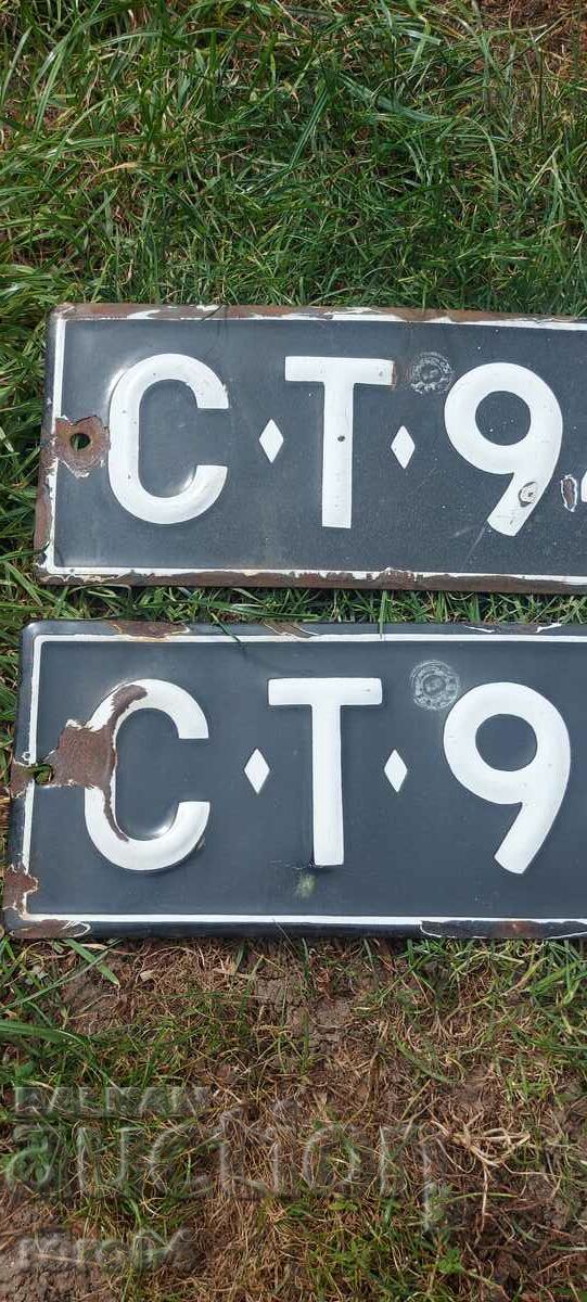 Auction  PLATES - VEHICLES - OLD ENAMEL