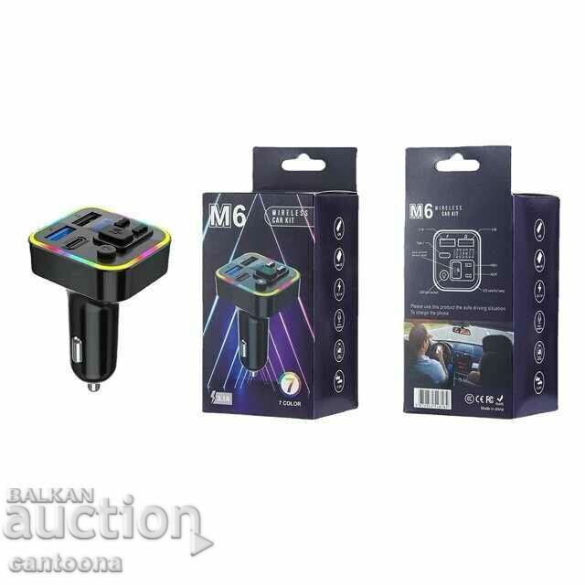 Delivery of M6 CAR Bluetooth FM transmitter - 3.1 A, voltmeter, 7 LEDs