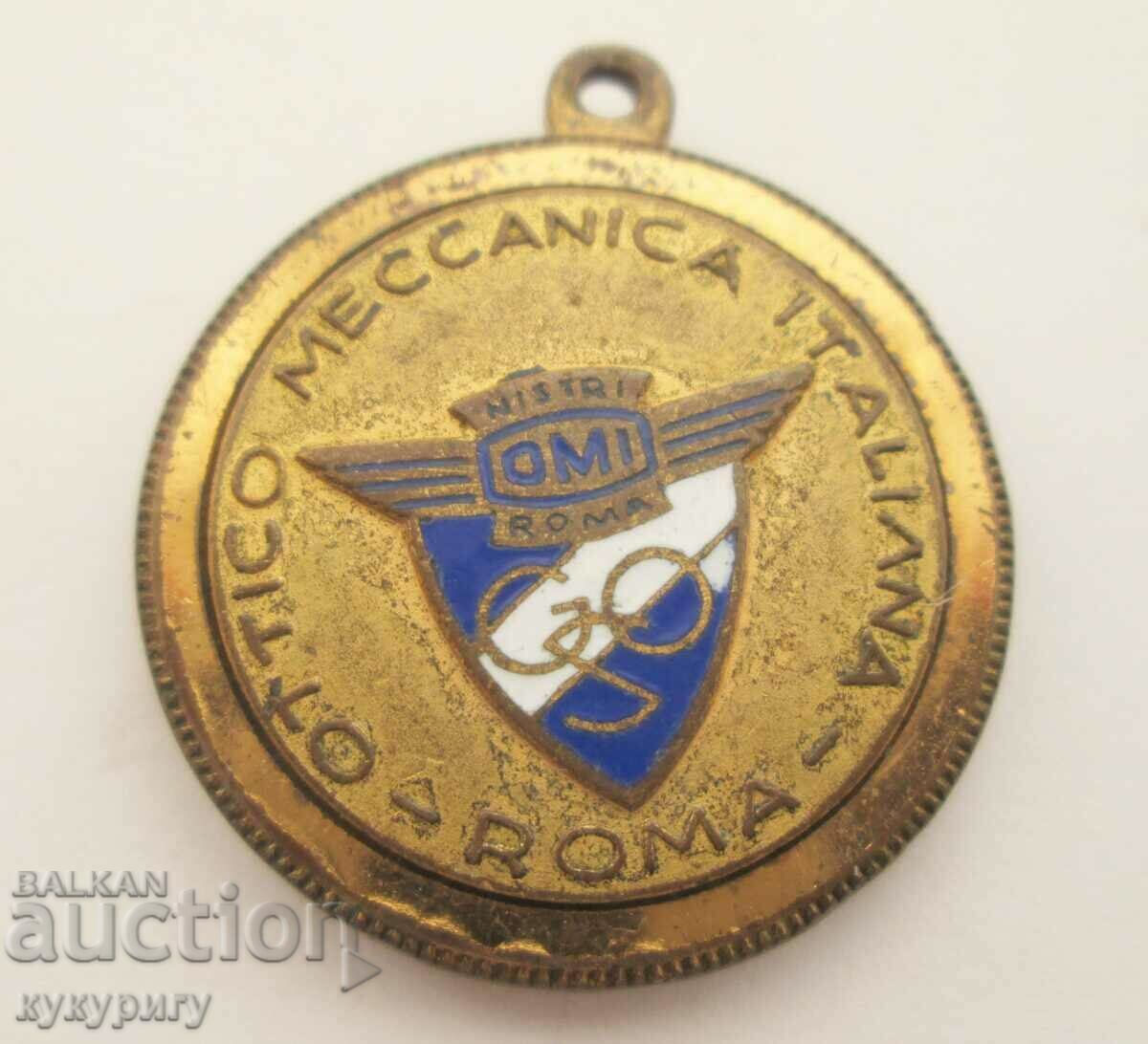 Стар Италиански футболен медал знак жетон футбол