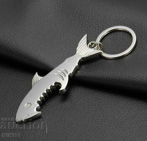 Shark, beer opener, non-alcoholic key ring