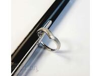 Ring with milky opal, silver plated