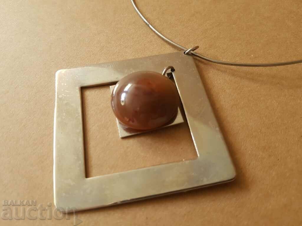 Уникално дизайнерско колие с Яспис и хипоалергенна стомана - 5 Уникално дизайнерско колие с Яспис и хипоалергенна стомана - 5