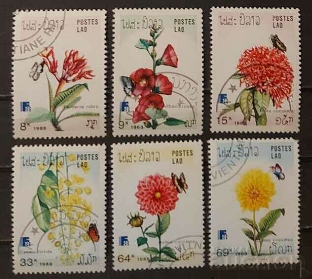 Seria Laos 1988 Flora / Flori marca