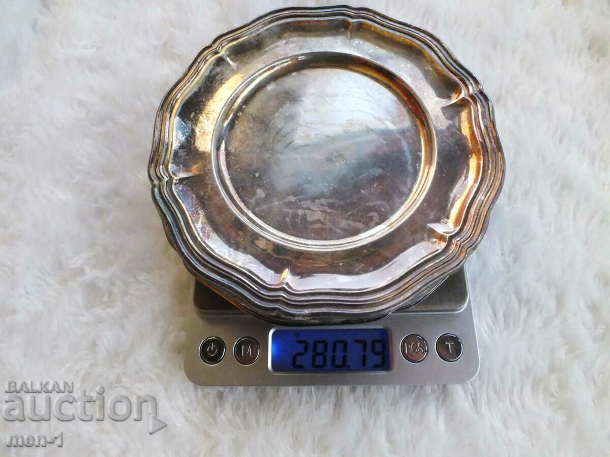 Set of 6 silver saucers - 6 Set of 6 silver saucers - 6