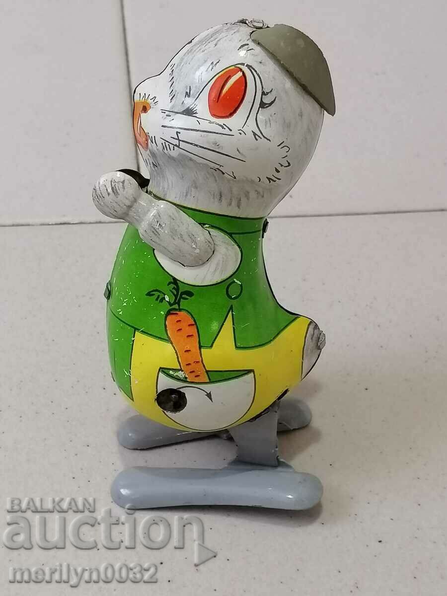 Children's tin toy rabbit USSR without key - 6 Children's tin toy rabbit USSR without key - 6