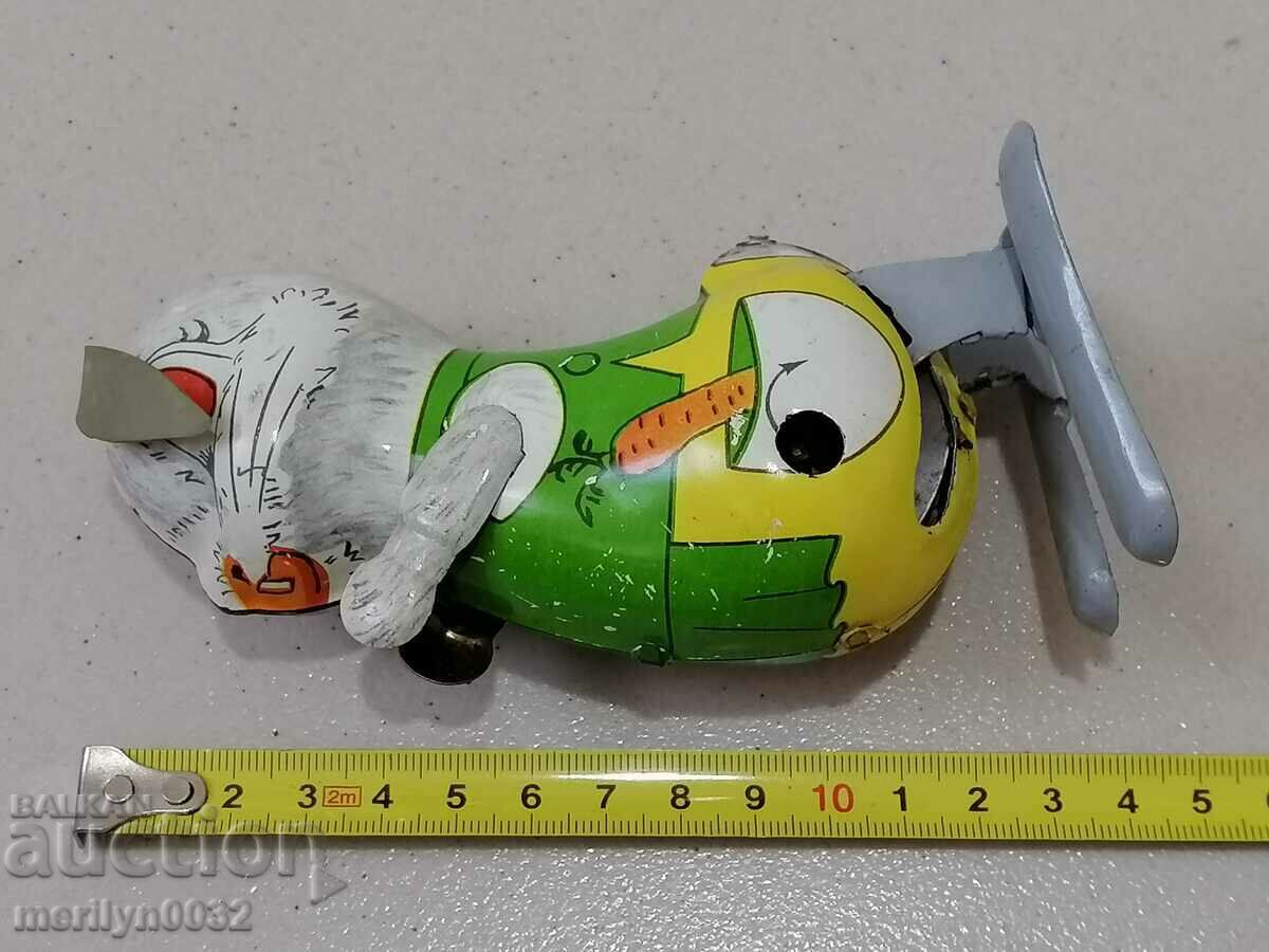 Children's tin toy rabbit USSR without key - 7 Children's tin toy rabbit USSR without key - 7