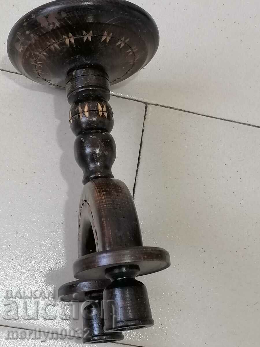 Delivery of Old candlestick made of lamp wood Delivery of Old candlestick made of lamp wood
